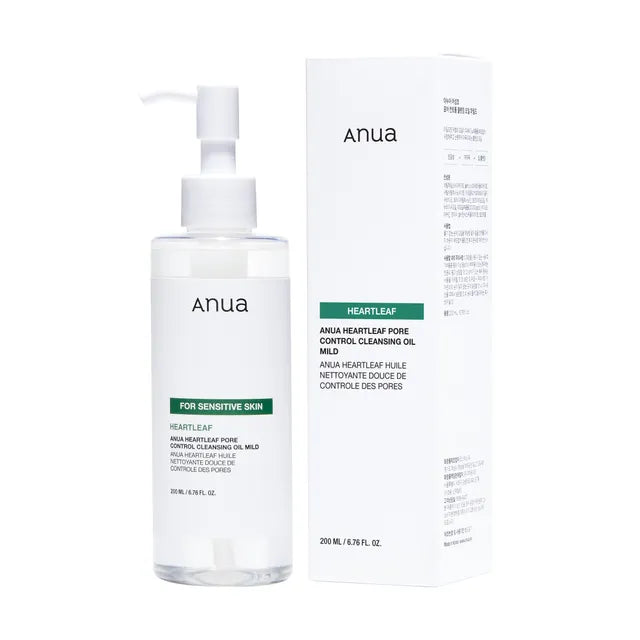 Anua Heartleaf Pore Control Cleansing Oil Mild 200ml – Korean oil cleanser for acne-prone sensitive skin