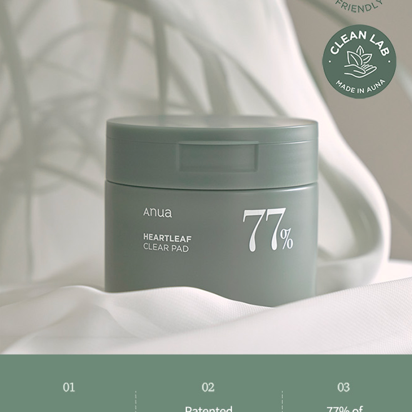 Anua Heartleaf 77 Toner Pad 70 Sheets - Olive Kollection