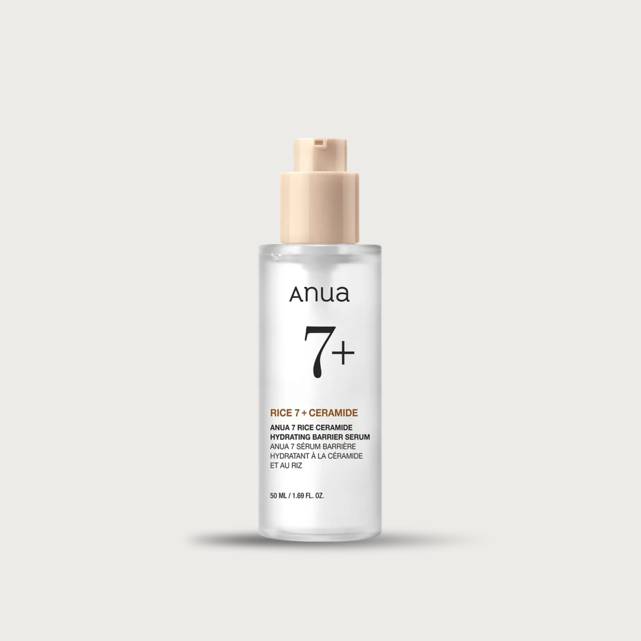 Anua 7 Rice Ceramide Hydrating Barrier Serum 50ml – Korean rice barrier serum RICERA Niacinamide 3% Alpha-Arbutin fragrance-free