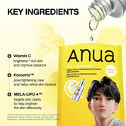 Anua Vita C Porestrix mask key ingredients Vitamin C Porestrix MELA-LIPO 4