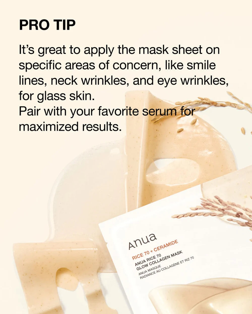 Anua Rice 70 Glow Collagen Mask
