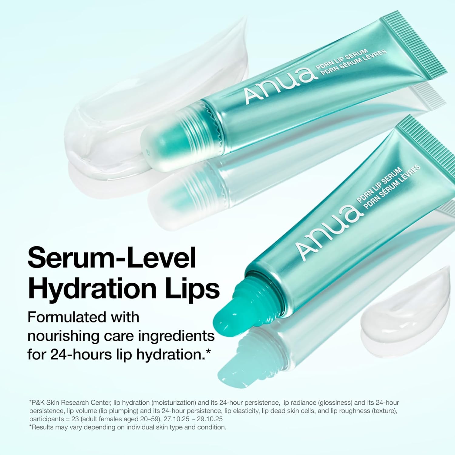 Anua PDRN Lip Serum built-in exfoliant – Ethylene Propylene Copolymer synthetic wax micro-beads buff flaky dry skin smooth lip tint base