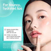 Anua PDRN Lip Serum texture – non-sticky lightly glossy finish day night alone under lip color Polyisobutene oil base 10ml $12