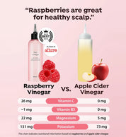 A'PIEU Raspberry Hair Vinegar rinse-out – apply after shampoo scalp to ends massage 1-2 min rinse lukewarm water cuticle seal shine
