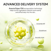 Arencia Booster Shot Essence Glutathione Niacinamide – dual-angle brightening melanin inhibit antioxidant even tone pore refine soft-focus finish