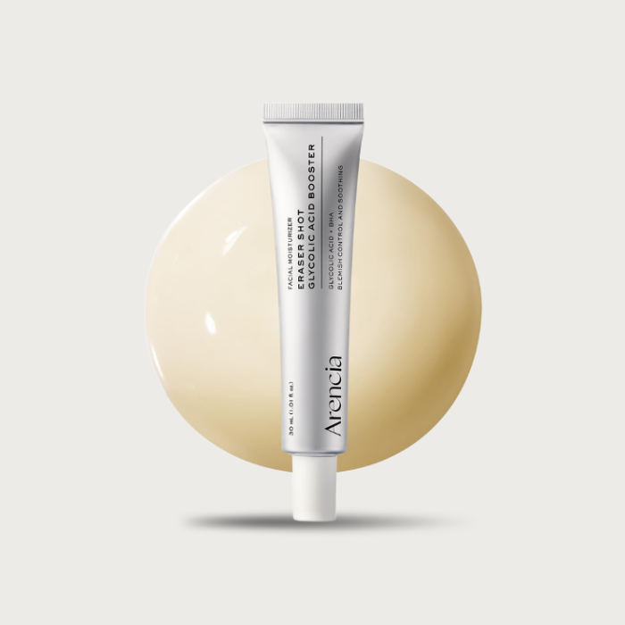 Arencia Eraser Shot Glycolic Acid Booster 30ml – Korean AHA BHA PHA daily exfoliator Niacinamide Ceramide NP fragrance-free acne-prone sensitive $24