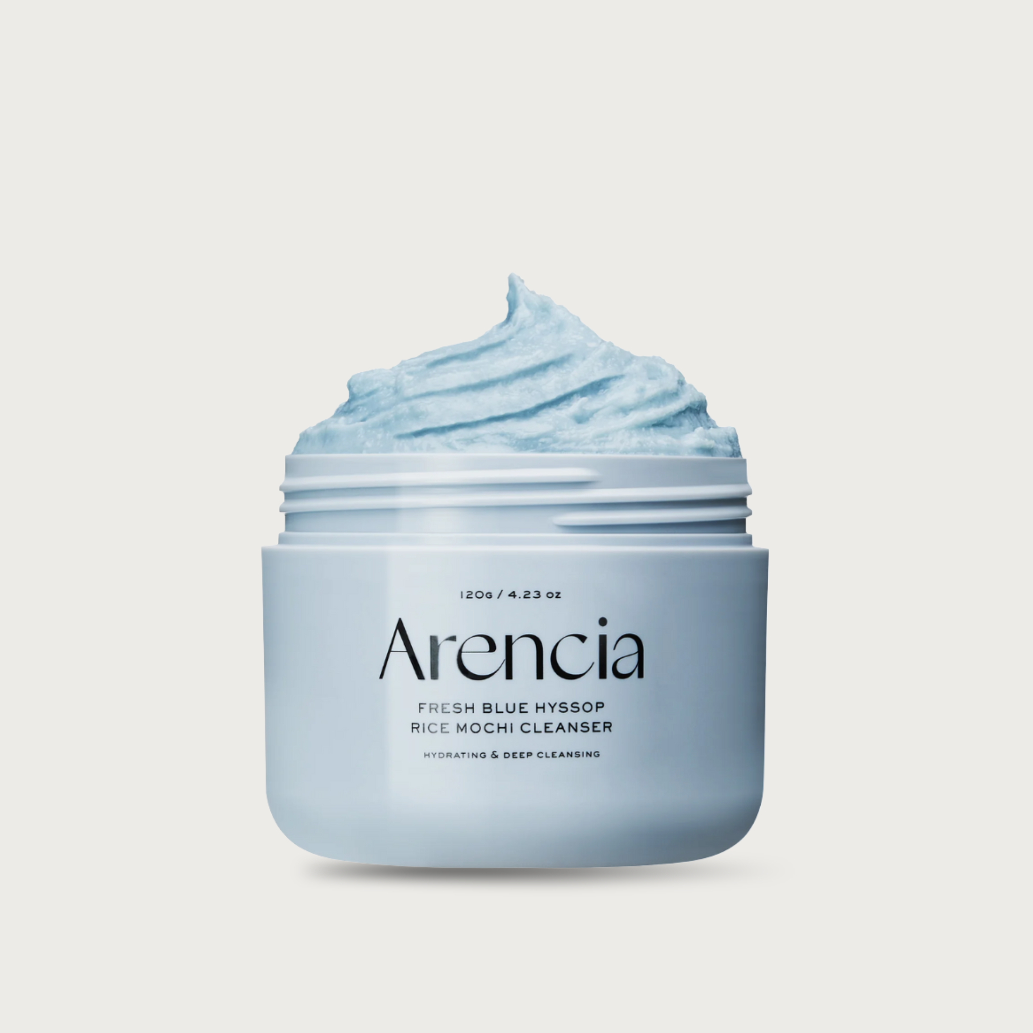 Arencia Fresh Blue Hyssop Cleanser 120g – Korean hydrating mochi face wash chaga mushroom sea water