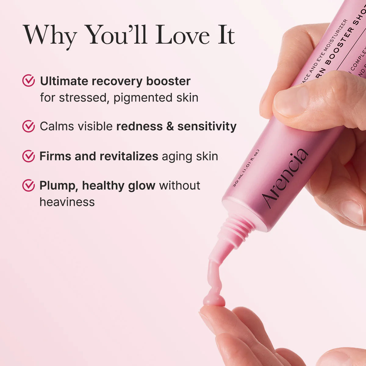 Arencia PDRN Booster Shot Watermelon Vitamin B12 – antioxidant amino acid soothe fatigue natural pink color no dye fragrance-free