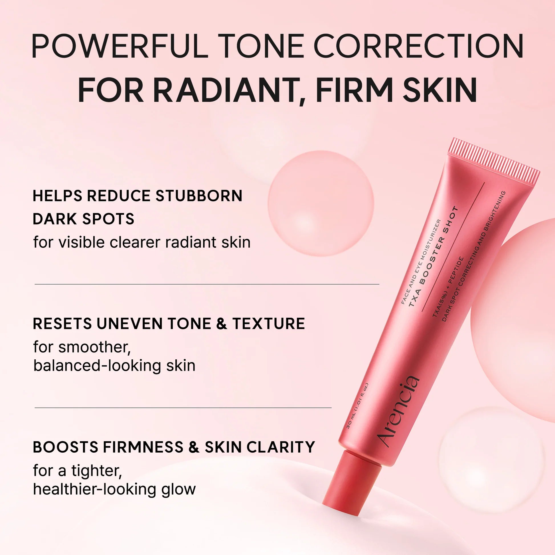 Arencia TXA Booster Shot applied to dark spots