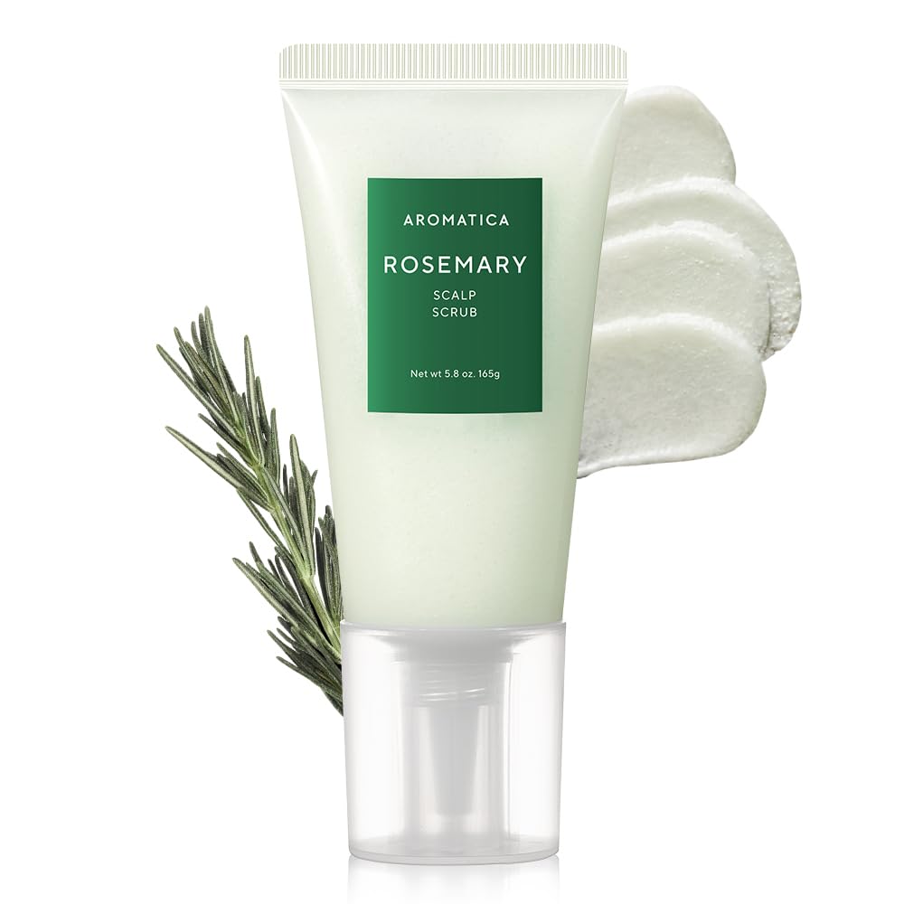 Aromatica Rosemary Scalp Scrub 165g – Korean scalp exfoliator Andes salt BHA caffeine probiotics sulfate-free has fragrance $19