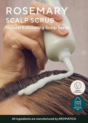 Aromatica Rosemary Scalp Scrub sharp-tip applicator – precise hair part application wet scalp massage lather rinse 2-3x weekly