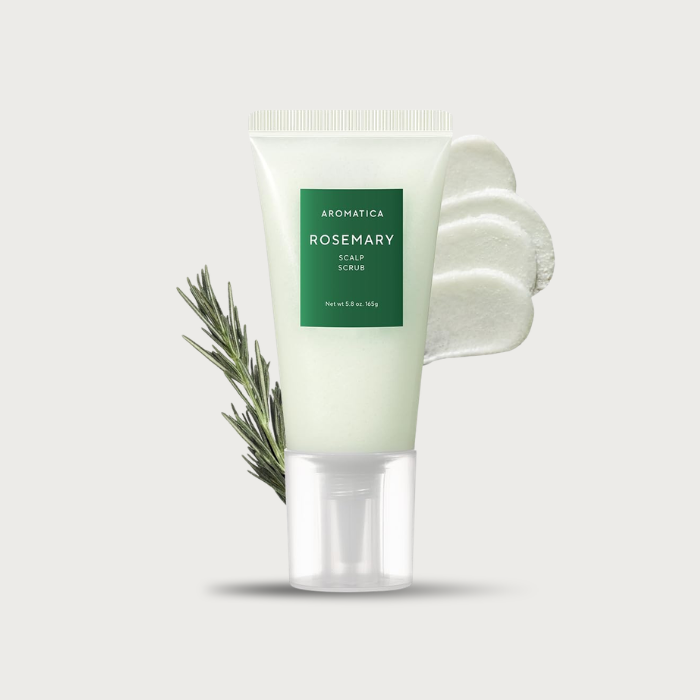 Aromatica Rosemary Scalp Scrub 165g – Korean scalp exfoliator Andes salt BHA caffeine probiotics sulfate-free has fragrance $19