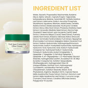 Axis-Y Dark Spot Correcting Glow Cream ingredient list – 68 ingredients Alpha-Arbutin Niacinamide Glutathione EGF Ceramide NP fragrance-free 50ml