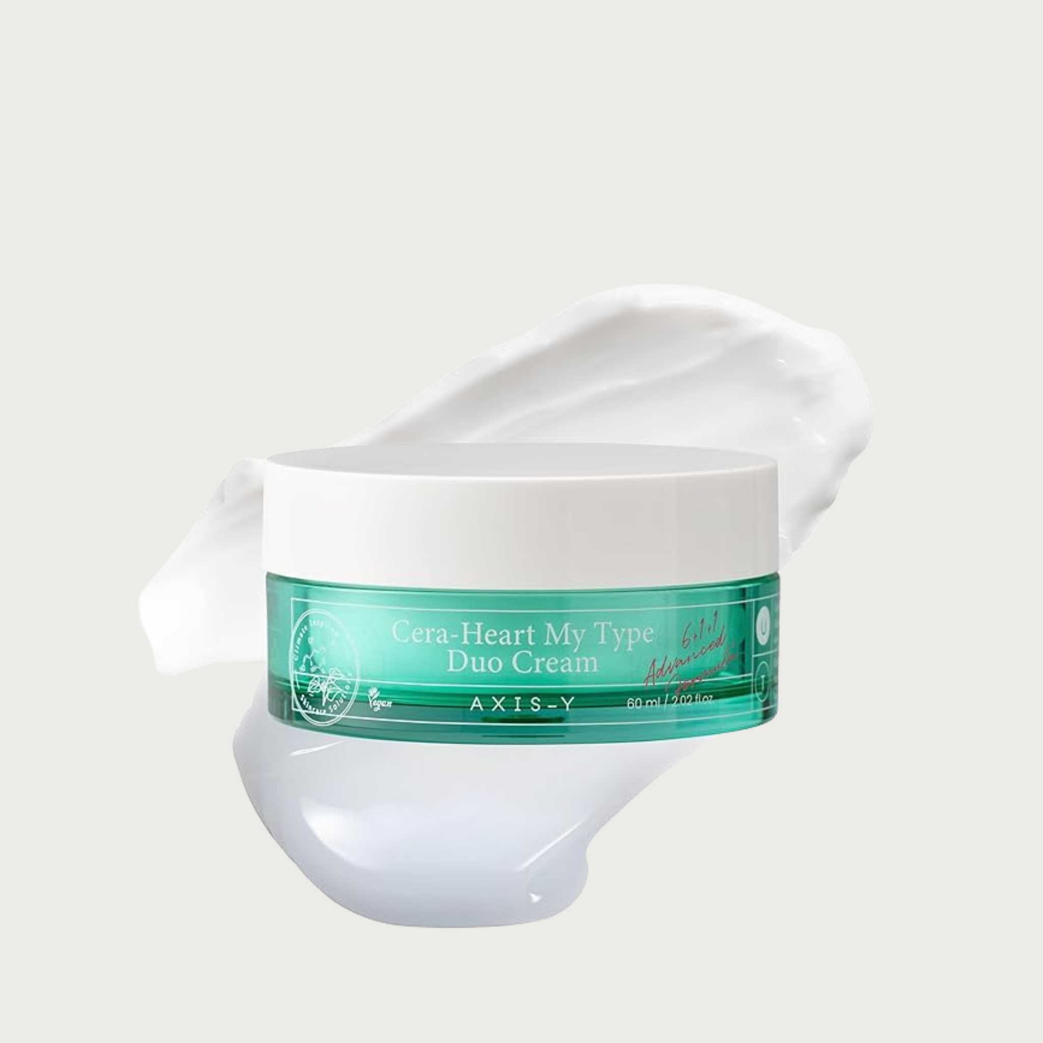 Axis-Y Cera-Heart My Type Duo Cream 60ml – Korean dual cream blue T-zone white U-zone heartleaf ceramide fragrance-free vegan $24