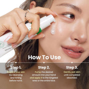 Axis-Y Dark Spot Correcting Glow Serum applied to face