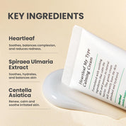 Axis-Y Heartleaf Cream on skin – calming soothing redness relief breakout recovery dewy refreshed finish Korean skincare