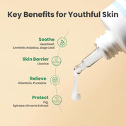 Axis-Y Heartleaf Calming Cream results – less redness calm irritation barrier repair overnight calming 32 reviews 4.7 stars