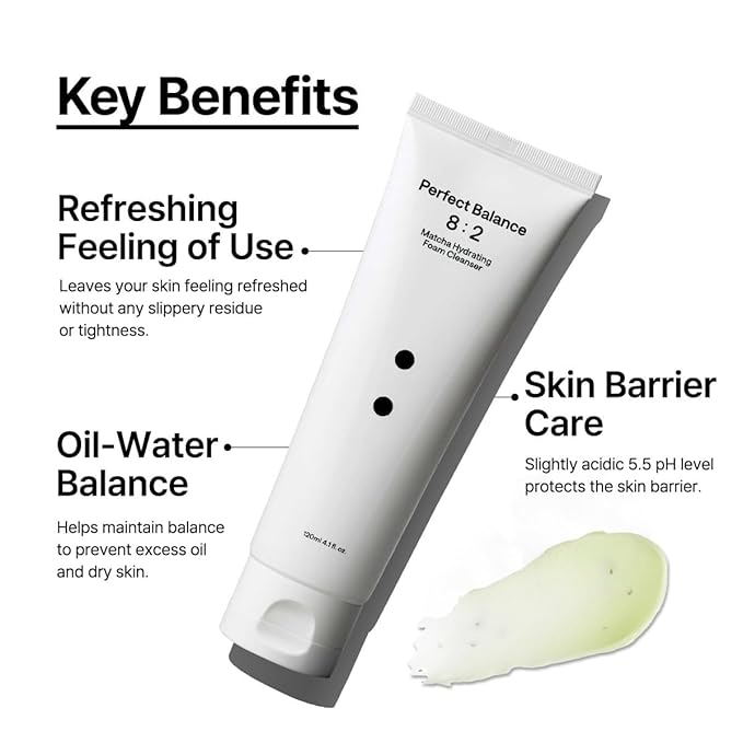 B.LAB Matcha Cleanser rich foam lather – amino acid surfactants mildly acidic non-stripping no tight feeling sensitive oily acne-prone skin