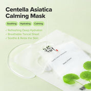 Beauty of Joseon Centella Calming Mask on face – 15-20 min calms redness soothes acne irritation plump dewy hydrated all skin types