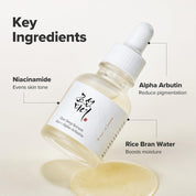 Beauty of Joseon Glow Deep Serum before after – brighter even skin tone dark spots post-acne marks fade 6-8 weeks consistent use
