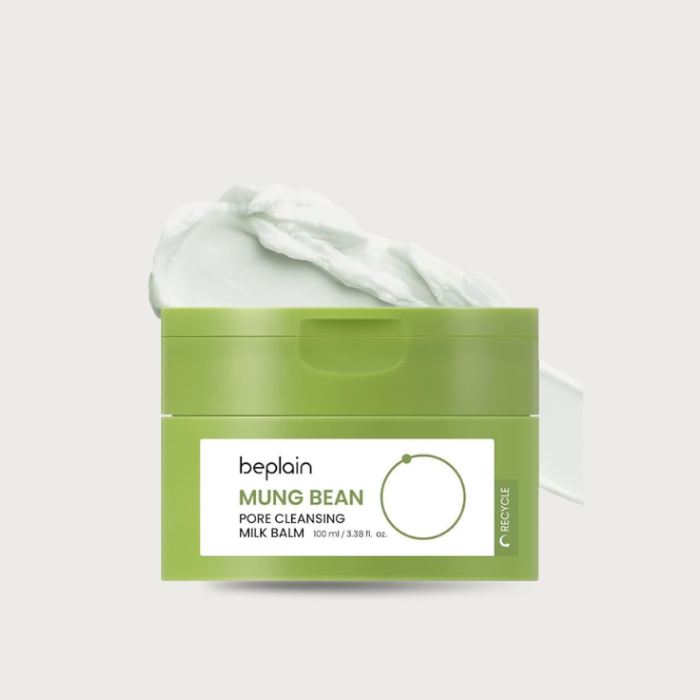 Beplain Mung Bean Pore Cleansing Milk Balm 100ml – Korean balm-to-milk cleanser 1000ppm mung bean PHA LHA blackheads -26.1% fragrance-free vegan $24