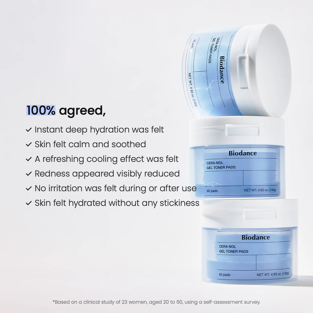 Biodance Hydro Cera-Nol Pads Cholesterol – essential barrier lipid alongside ceramides fatty acids rebuild barrier from inside out repair