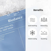Biodance Hydro Cera-nol Mask key ingredients – 5 ceramides Phytosphingosine Cholesterol Niacinamide Adenosine Korean