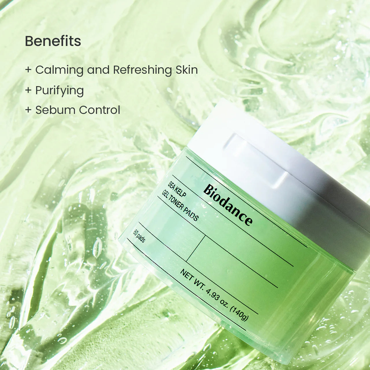 Biodance Sea Kelp Toner Pads probiotic ferment – lactobacillus kelp ferment 5096ppm seawater trace minerals microbiome