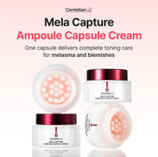Centellian24 Mela Capture Capsule Cream dual texture – white ampoule capsule pink gel cream mix before apply glowy bouncy