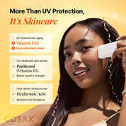 COSRX Airy-Light Sunscreen Stick Panthenol HA – Sodium Hyaluronate Vitamin E soothe hydrate post-sun no dry tight feeling chemical SPF