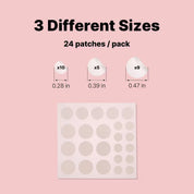 COSRX Pimple Master Patch sizes – 7mm 10mm 12mm hydrocolloid absorbs impurities turns white Korean acne patch