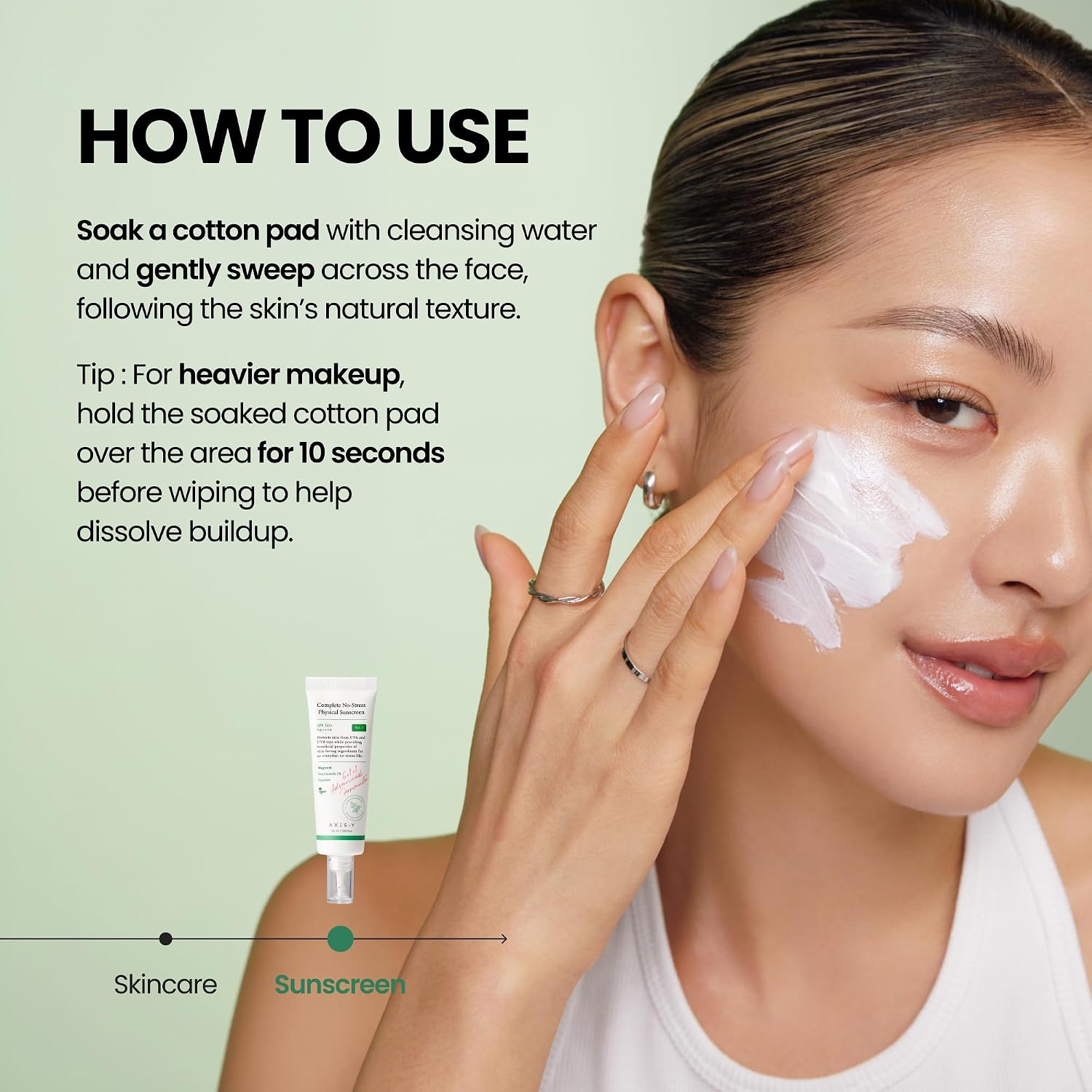 AXIS-Y Complete No-Stress Physical Sunscreen 50ml $20 – 4 reviews reef-safe vegan fragrance-free Korean mineral SPF 50 Olive Kollection since 2018