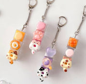 DIY Keyboard Keychain Kit – clickable 3-keycap set with charms Korean aesthetic accessory random colors $12.50