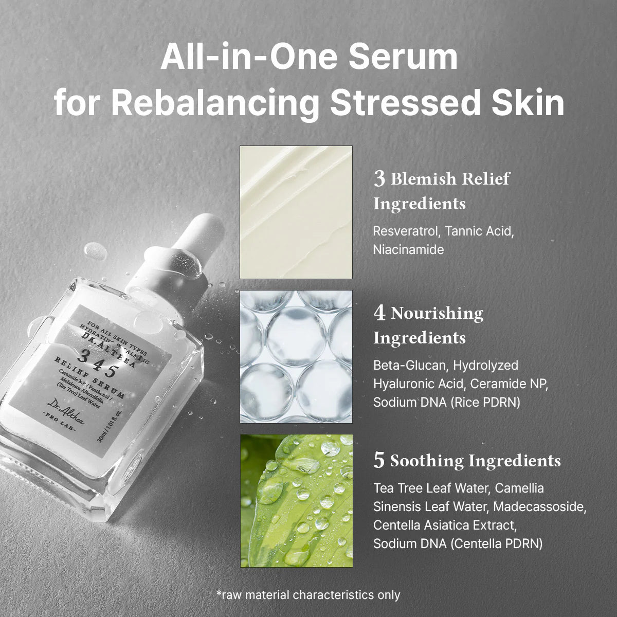 Dr. Althea 345 Relief Serum PDRN ceramide – barrier regeneration cellular repair moisture barrier rebuild acne-prone sensitive K-beauty