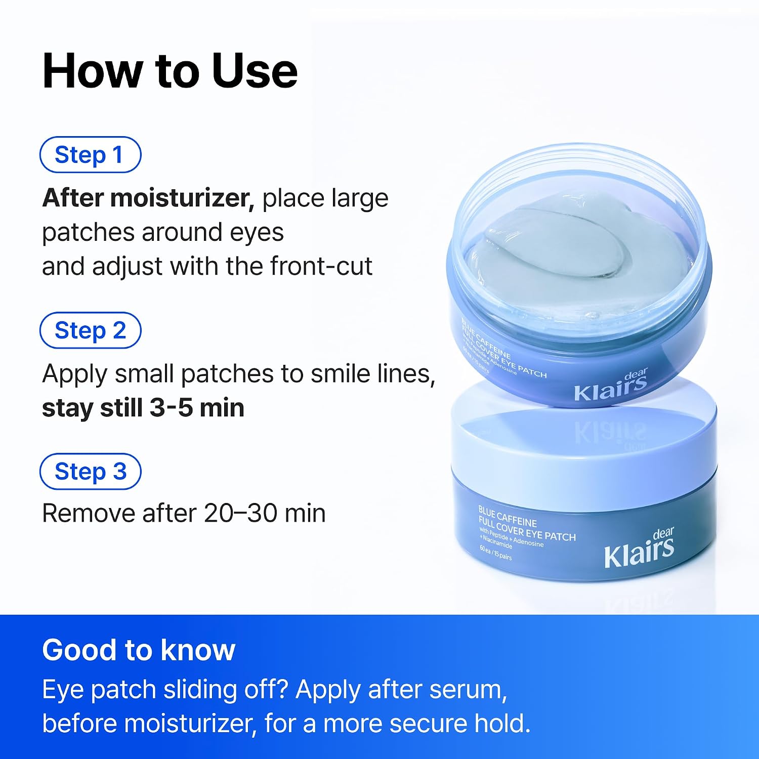 Dear Klairs Blue Caffeine Eye Patch, 60ct
