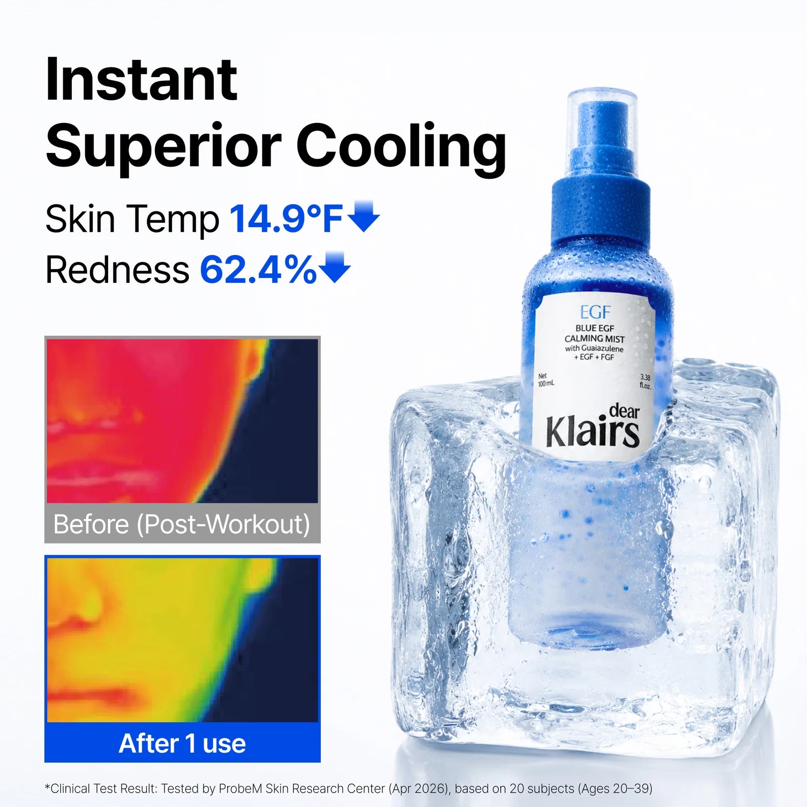 Dear Klairs Blue EGF Mist Guaiazulene 300ppm – chamomile azulene blue cooling anti-inflammatory heat-stressed reactive blemish-prone calm