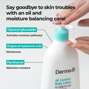 Derma:B AC Control Body Lotion AHA BHA LHA PHA ingredients