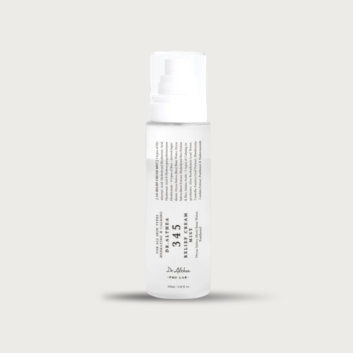 Dr. Althea 345 Relief Cream Mist – Korean 2-in-1 face mist cream + water-essence dual layer Rice Bran Water triple HA Madecassoside fragrance-free from $16