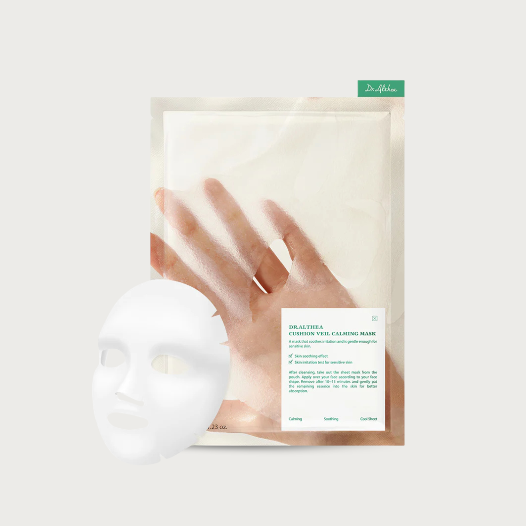 Dr. Althea Cushion Veil Calming Mask Box of 4 – Korean cooling sheet mask TECA Centella Chamomile Birch Water vegan $16