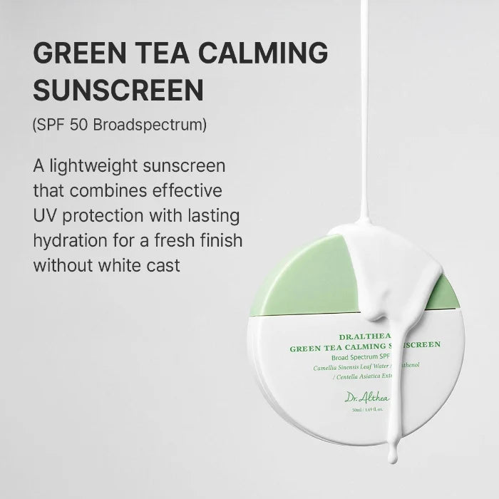 Dr. Althea Green Tea Sunscreen watery texture no white cast