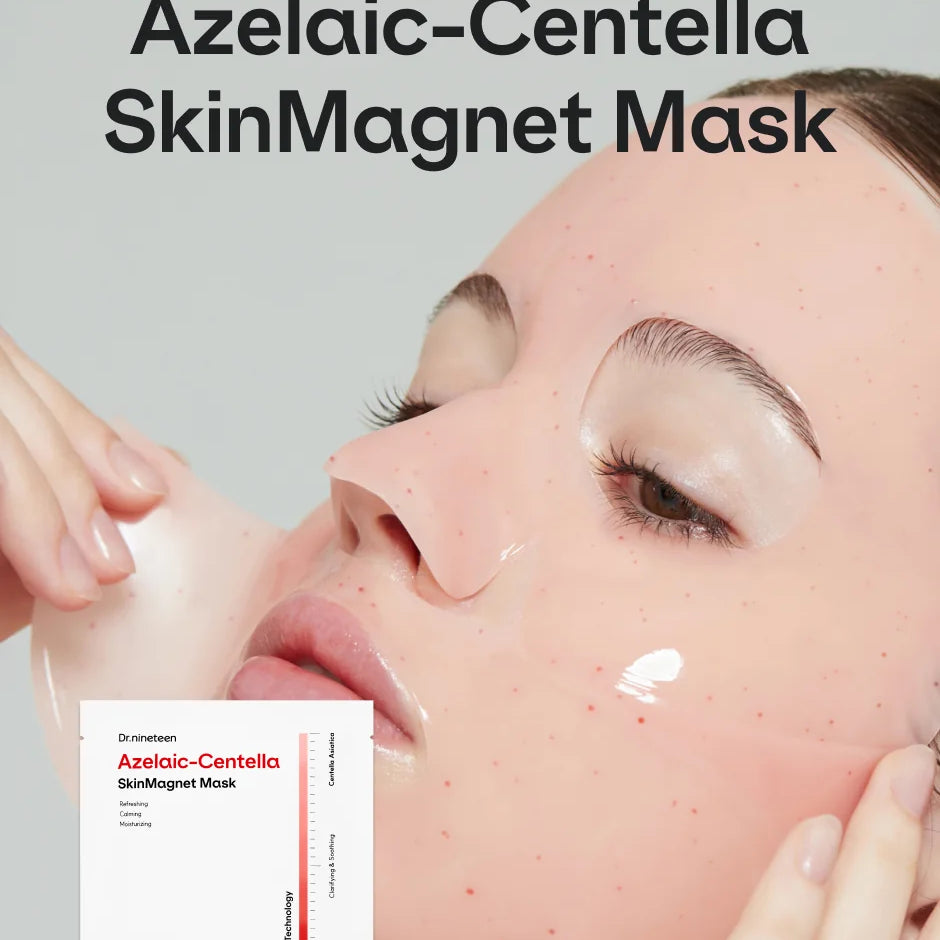 Dr.nineteen SkinMagnet Mask capsules – visible Azelaic Acid capsules ionization absorption technology gel structure warmed skin release overnight wear