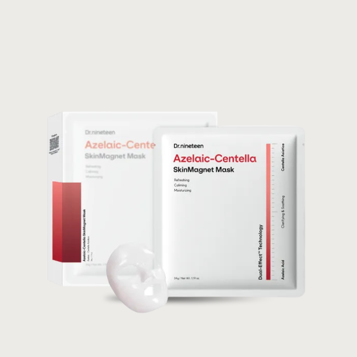 Dr.nineteen Azelaic-Centella SkinMagnet Mask – Korean acne hydrogel mask encapsulated Azelaic Acid Dermatic AC ACROZEN Niacinamide Centella has fragrance $5