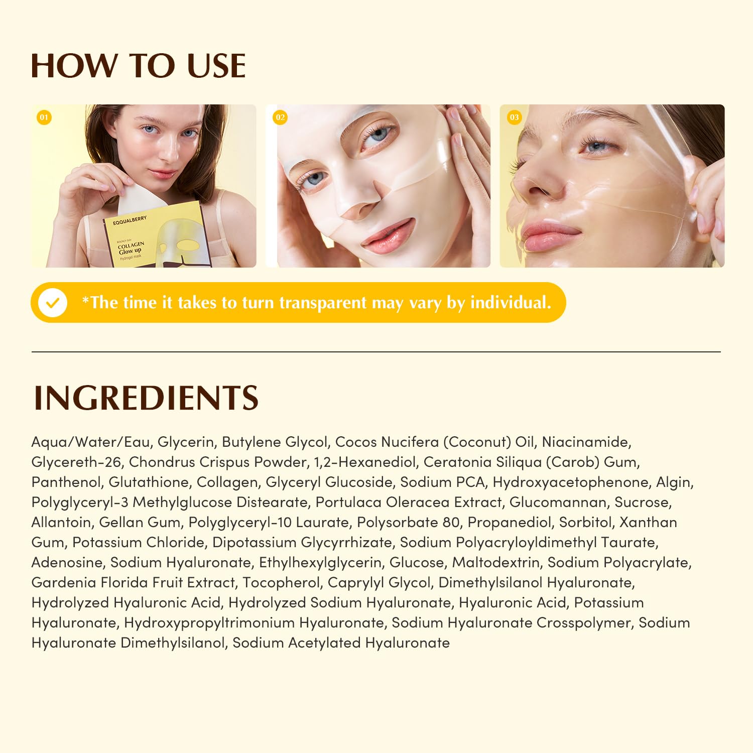 Eqqualberry Collagen Glow Up Hydrogel Mask - Olive Kollection