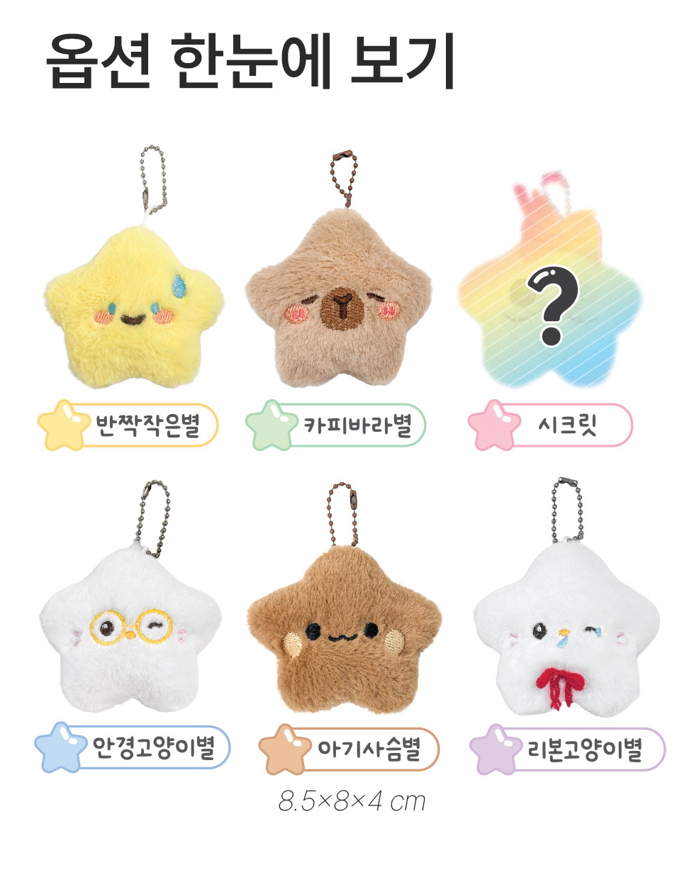 Fluffy Star Plush Keychain Blind Box