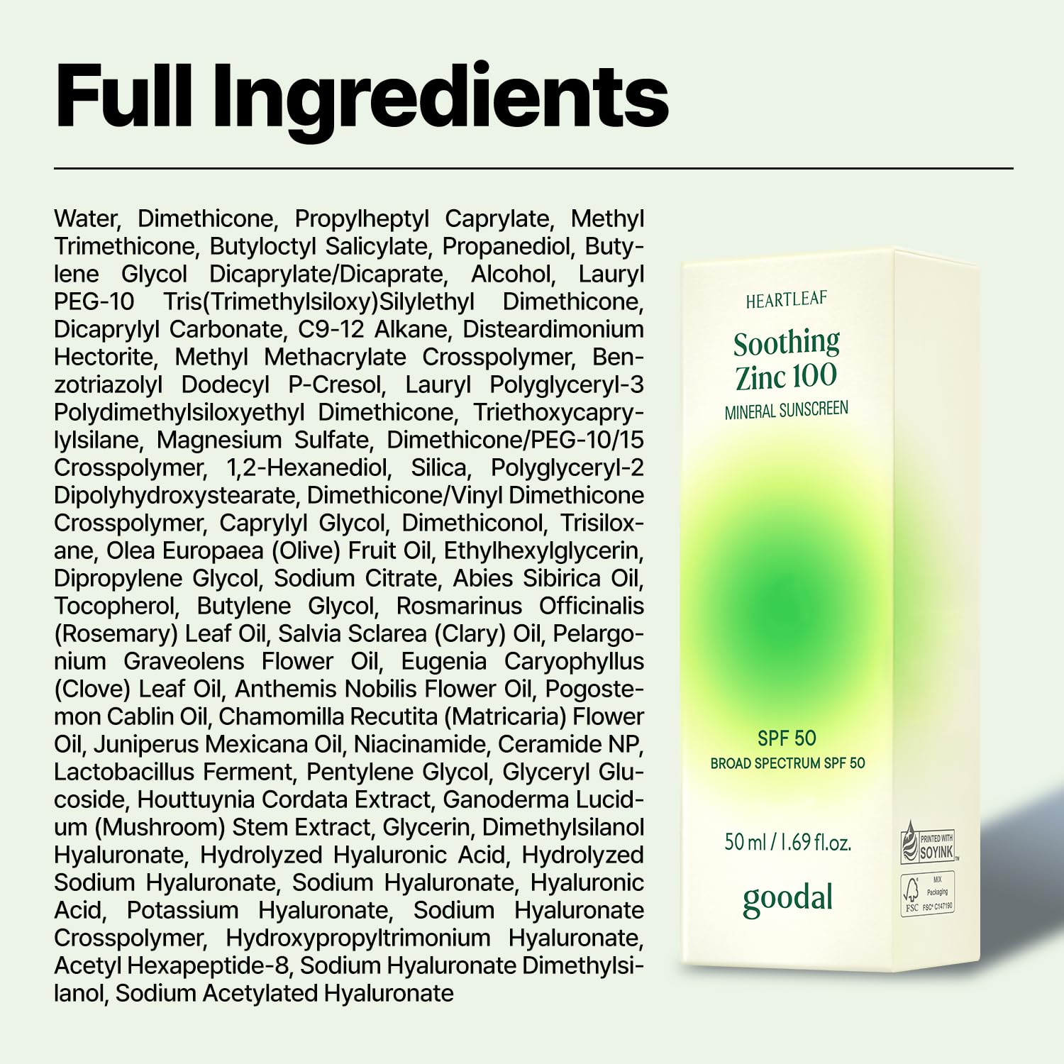 Goodal Heartleaf Zinc 100 Mineral Sunscreen 50ml $20 – SPF 50 broad spectrum vegan reef-friendly non-comedogenic Korean sunscreen Olive Kollection