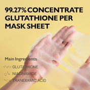 Genabelle Glutathione Brightening Mask on face – high-adhesion ampoule-level saturation dark spots uneven tone dermatologist