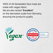 Genabelle PDRN sheet mask — HTD-GENACOMPLEX™ + niacinamide + 5-flower complex (peach, hibiscus, camellia, peony, cherry blossom) + rose water + full 20 amino acids + adenosine. Fragrance-free. Vegan. 5pcs. Free US shipping $40+.