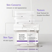 Genabelle Melacare Dual Pad two sides – gauze exfoliate wipe side jelly hydrating spot mask side 5-10 minutes dark spots