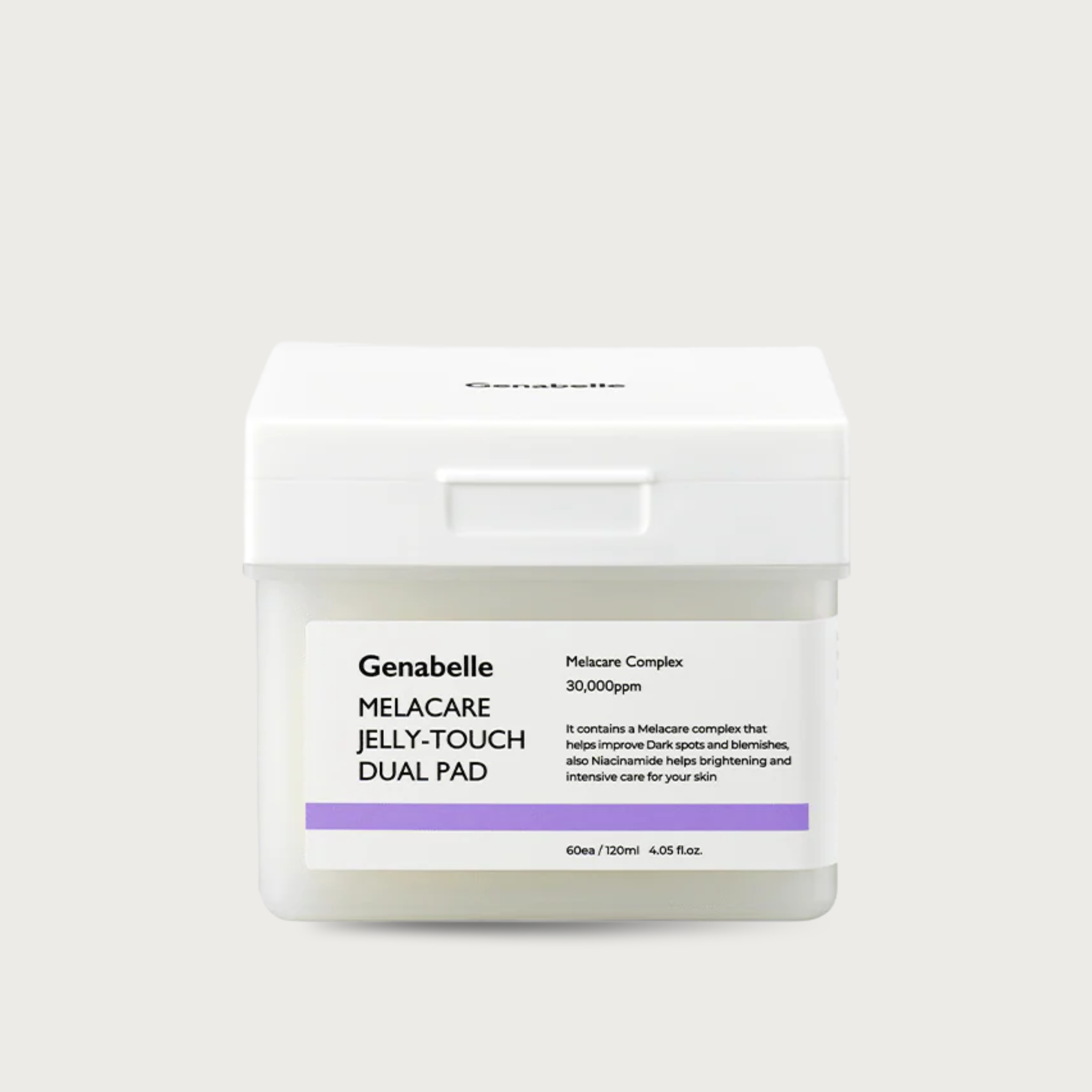 Genabelle Melacare Jelly Touch Dual Pad 60pcs – 30000ppm tranexamic acid niacinamide wild thyme 4 clinical tests fragrance-free