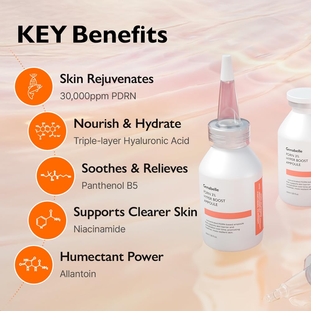 Genabelle PDRN 3% Ampoule HTD-GENACOMPLEX – nucleotide support multi-weight HA peptide reinforcement hydration radiance